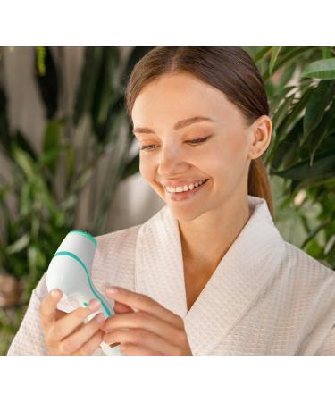 Lumineo Blemish Skin Facial Cleansing Brush with 3 Medical Silicone Heads & Cleansing Gel - Electric USB Brush for Acne-Prone Oily Skin in Turquoise - Buy Online on GoSupps.com