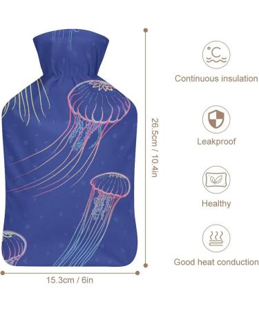 Jellyfish Hot Water Bottle with Plush Cover | Hand Warmer for Adults & Children 26.5x15.3cm - International Shipping - Buy Online on GoSupps.com