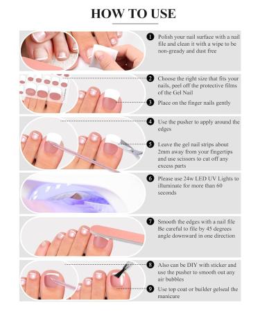 Buy EBANKU 52Pcs Semi-Cured Gel Toenail Strips - Long-Lasting French Sheer Jelly Nude Pink Nail Polish Stickers for Toes - UV Light Required - Perfect Manicure & Nail File Included - Buy Online on GoSupps.com