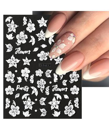 VOTACOS 5D Flower Nail Art Stickers | Self-Adhesive 3D Decor for Wedding & DIY Nail Designs | 6 Sheets of Embossed Nail Decals for Women - Buy Online on GoSupps.com