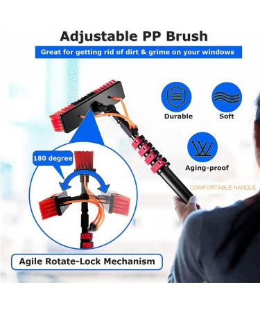 photovoltaic cleaner window cleaning pole Water Fed Pole Kit 20M Length Water Fed Brush W/Squeegee Water Fed Cleaning System 3-In-1 Aluminum Outdoor Window Cleaner Hose Cleaning Tool 7.2 7.2m - Buy Online on GoSupps.com