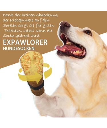 Expavloric Anti-Slip Dog Paw Protection with Adjustable Straps | Soft & Elastic Beige Fabric for Better Traction on Wooden Floors - Size S - Buy Online on GoSupps.com