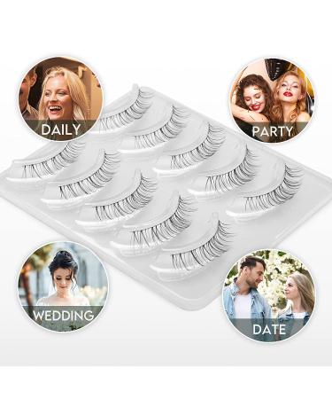 Frihappy False Eyelashes - Wispy Natural Look, Soft Faux Mink, 5 Pairs - 3D/6D Volume - Fluffy & Lightweight - Pack of 8 - Buy Online on GoSupps.com