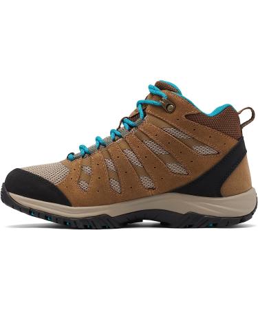 Columbia Women's Redmond III Mid Waterproof Hiking Shoe - 8 Wide - Khaki/Sea Level - Buy Online on GoSupps.com