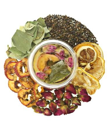 COLORFULTEA - 80g (2.82 oz) - Chinese Health Herbal Tea - Flower Tea - Floral Tea - Scented Tea - Tea Blends - Lotus Leaf Lemon Tea Blend - Lotus Leaf Lemon Rose Hawthorn Cassia Tea Bag x 10 Pieces