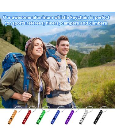 Aluminum Alloy Sport Pipe & 21 Emergency Whistles with Key Rings - Perfect for Sports Hiking Camping & Referees - Buy Online on GoSupps.com