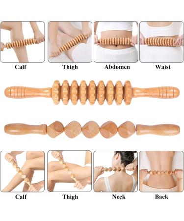 Wood Therapy Massage Tools Kit for Lymphatic Drainage, Muscle Pain Relief, Anti-Cellulite - 5-in-1 Maderoterapia Set for Body Sculpting and Contouring - Buy Online on GoSupps.com