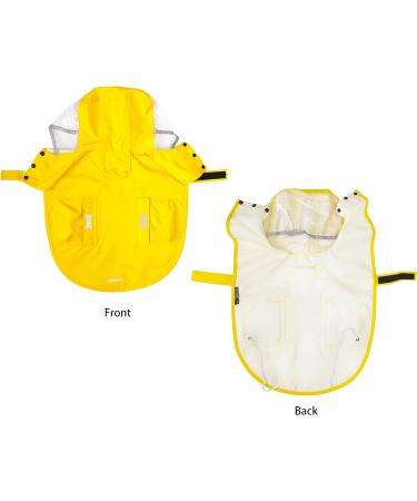 Waterproof Dog Raincoat Adjustable Reflective Lightweight Pet Rain Clothes with Poncho Hood(Yellow XX-Large) XX-Large Yellow - Buy Online on GoSupps.com