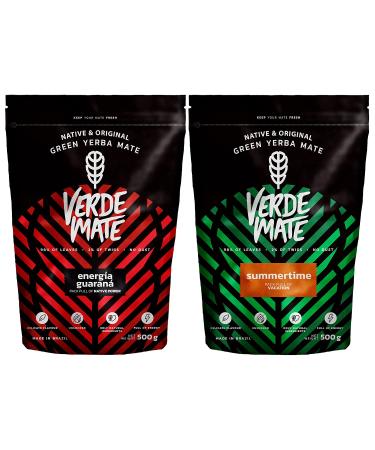 2 x 500 g de yerba mat verte | Verde Mate Energia stimulant du Br sil 500 g | Verde Mate Summertime menthe et agrumes 500 g | Composition naturelle | Pour d butants et avanc s !