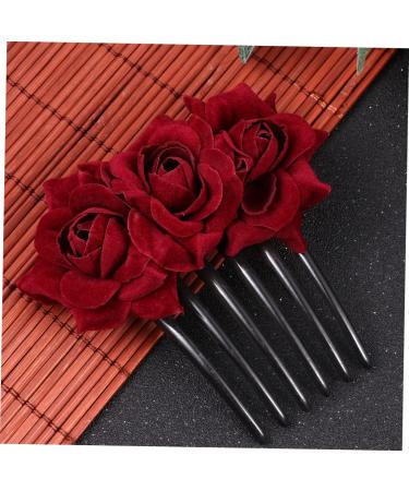 DOITOOL 1pc Hair Pin Clips Combs Slide for Wedding Womens Pearl Barrettes for Women Pearl Hair Pin Wedding Comb Bridal Headpiece Hair Barrettes Rose Hair Comb Accessories Miss Flowers - Buy Online on GoSupps.com