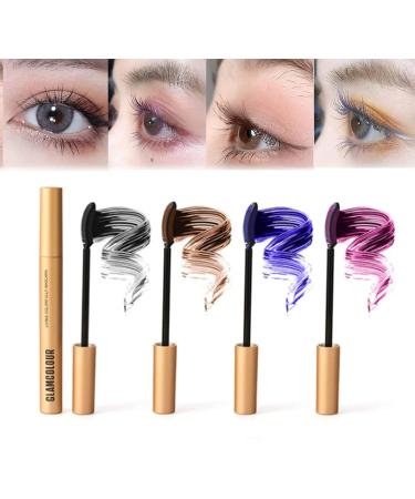 Mascara Maigre Couleur Magique 1/4 Pcs Mascara De Longueurs Saines Imperm able Color Mascara Maigre Curling pais (Fris 4 pi ces)