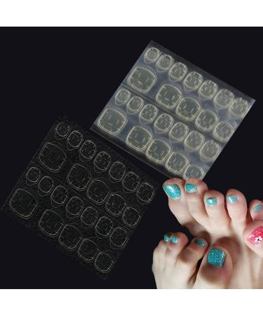 Press on Nail Sticky Tabs - 50 Sheets Thin Nail Glue Stickers | Waterproof Acrylic Jelly Adhesive Tabs for Professionals or Beginners Double Sided Hondony Toes (Yellow)
