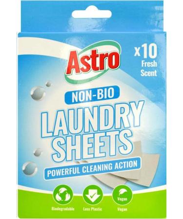 30x ASTRO Professional Laundry Sheets Eco Detergent Non Bio Washing Machine Powerful Cleaning Action UK FREE P&P - Buy Online on GoSupps.com