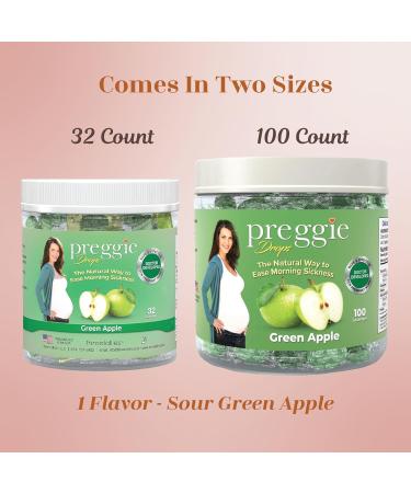 Preggie Pop Drops Pregnancy Nausea Relief Morning Sickness Candy with Essential Oils for Pregnant Women Green Apple 100 Count Green Apple 100 Count - Buy Online on GoSupps.com
