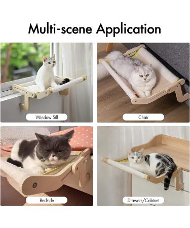 MEWOOFUN Sturdy Cat Window Perch Hammock | Reversible Mat | Holds Up to 40lbs | Beige-Large - Buy Online on GoSupps.com