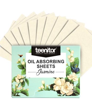 Oil-absorbing Blotting Papers, Teenitor 100pcs Jasmine Oil blotter Sheets, Oil Control Film for Oily Skin Care, 10cmx7cm
