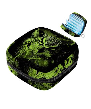 Women's napkin storage bag cool owl green inkmash menstrual cup portable women's bandages storage bags female menstruation first period bag