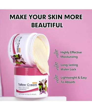 Moisturizing Tallow Cream for Face and Body Rose Deep Hydration Tallow Face Moisturizer with Hyaluronic Acid Nourishing Firming and Long-Lasting Hydration Cream for Soft and Smooth Skin 120ml - Buy Online on GoSupps.com