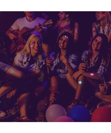 Glow In The Dark Music Temporary Tattoos - Safe & Easy Neon Designs for Kids & Adults | Party Favor Supplies - Buy Online on GoSupps.com