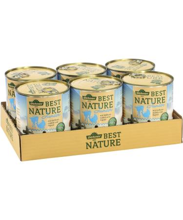 Dehner Best Nature Grain-Free Wet Dog Food for Puppies & Young Dogs - Turkey Calf & Whole Grain Pasta - 6 x 800g Cans (4.8kg) - Buy Online on GoSupps.com