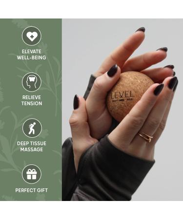 Level Body Mind Soul Cork Massage Ball - 6.2 cm Deep Tissue & Fascia Relief Tool for Muscle Tension - Perfect Yoga & Therapy Ball - Buy Online on GoSupps.com