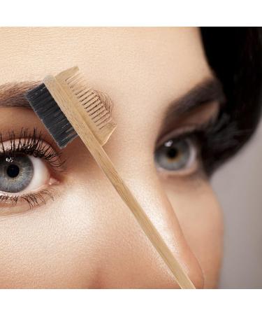 Bamboo Double Eyebrow Brush & Comb | Multi-Effect Eyebrow Trimming Tool for Women - Buy Online on GoSupps.com