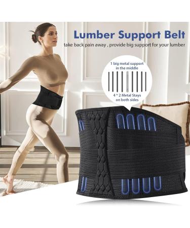 LBHT Lower Lumbar Support Belt for Men & Women - Pain Relief for Herniated Disc & Sciatica | Breathable Black Size L - Buy Online on GoSupps.com