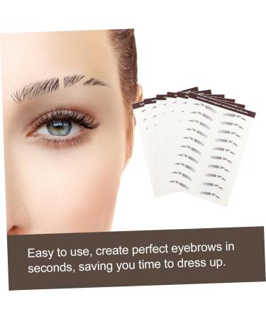 DRESSOOS 6pcs Eyebrow Stickers Brown Sticker False Eyebrows Stickers Brown Eyebrow Tattoos Hair Soy Ink 6X1X0.1CM Brown - Buy Online on GoSupps.com