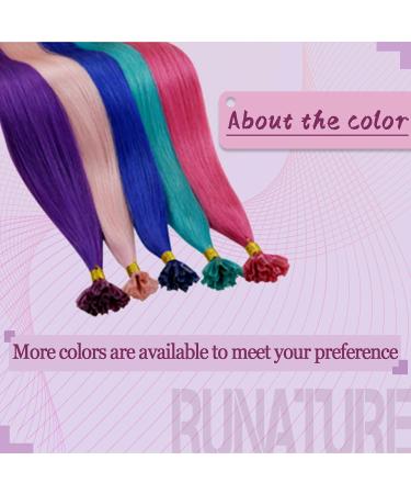 Runatur Real Hair Extensions | Purple U Tip Keratin Fusion | 35cm 14 Inch 20g 25 Strands - Buy Online on GoSupps.com