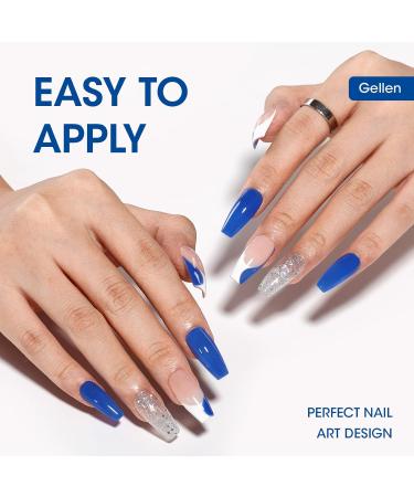 Gellen Winter Gel Nail Polish - 6 Shimmering Colors White Blue Gel Nail Polish Glitter Navy Blue Glitter White Gel Nail Polish Set Soak Off Manicure DIY Gel Nail Art for Girls Women Blue Honey - Buy Online on GoSupps.com