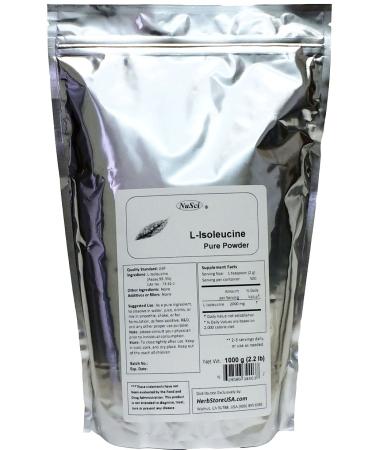 NuSci L-Isoleucine 1000g (2.2lb 35.2 oz) Pure Powder