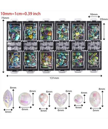 12 Grids For Nail Art Decorations Multi Shapes For Nails Ornaments Manicure Decor DIY Crafts Accessories Nail Art Decoration 3d - Buy Online on GoSupps.com