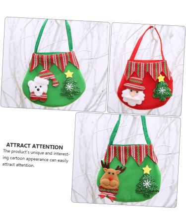 ORFOFE 3pcs Christmas Bag Candy Bags Present Bag Candy Pouch Xmas Tote Bag Cloth Party Supplies - Buy Online on GoSupps.com