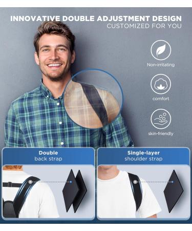 FILLOVE Posture Corrector for Men & Women - Magnetic Therapy Back Support Adjustable Upper Back Brace for Neck Clavicle Spine & Shoulder Pain Relief (Black L/XL - Buy Online on GoSupps.com