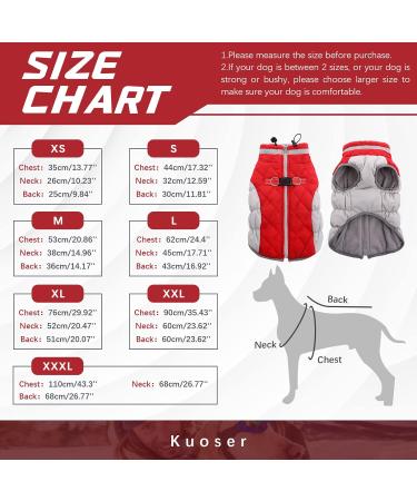 Kuoser Waterproof Dog Coat - Cozy Fleece-Lined Winter Jacket for Small & Medium Dogs - Reflective Pet Clothing in XXXL Red - Buy Online on GoSupps.com