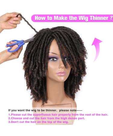 HANNE Short Twist Dreadlock Wig - Afro Curly Synthetic Hair for Black Women & Men (Color 350) - Buy Online on GoSupps.com