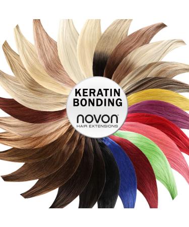 Keratin bonding - # 8 - golden brown - 60cm - 300 strands - 1g - 100% Remy real hair hair extension U -tip Extentions by Novon Hair Extensions with very high quality
