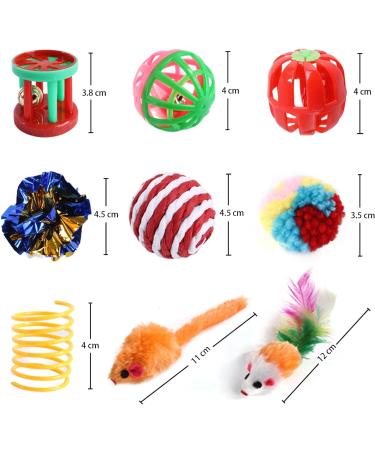 Wefine 20 Pcs Cat Toys for Indoor Kitten Collapsible Cat Tunnel for Indoor Cat Interactive Cat Feather Wand Ball Spring Mice Toy for Cat Puppy Kitty Kitten 20pcs Rainbow - Buy Online on GoSupps.com
