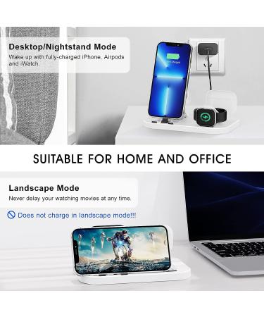 3 in 1 Portable Charging Station for Apple Products | Foldable Dock for iPhone/AirPods | Compatible with iWatch Series | Includes 15W Adapter | White - Buy Online on GoSupps.com