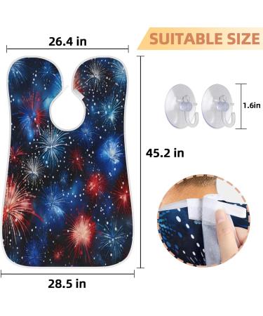 Fireworks Beard Bib Apron - Hair Catcher for Men | Perfect Fathers Day Anniversary & Christmas Gift with 2 Suction Cups - Buy Online on GoSupps.com