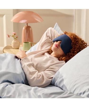 Bearaby Weighted Eye Mask for Sleeping - Weighted Sleep Mask - Sleep Mask for Side Sleepers - Soothing Light Blocking Sleep Mask - Midnight Blue