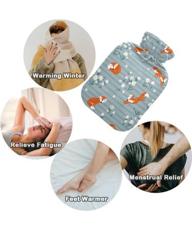 Buy Naanle Striped Flower Fox Hot Water Bottle - 2L Large Waterproof Cover for Heat & Cold Therapy - Perfect for Pain Relief & Comfort - Buy Online on GoSupps.com