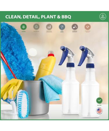 Bar5F 16 oz Plastic Spray Bottles - Leak Proof, Value Pack of 2 for Chemical and Cleaning Solutions - Adjustable Head Sprayer, Fine to Stream - Buy Online on GoSupps.com