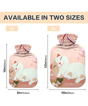 Maneki Hot Water Bottle with Cover - 1L Small Hot Water Bag for Pain Relief BPA Free Hot & Cold Compress - Buy Online on GoSupps.com