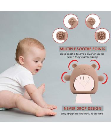 Komfy LilLove Bear Mitten Teether for 3+ Months Babies - BPA Free, Anti-Drop, Sustainable, Washable & Non-Toxic - Caramel - Buy Online on GoSupps.com