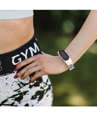 2 Pack Nylon Bands for Amazfit Band 5 - Black+Seashell Replacement Straps for Women Men | Soft Sport Strap Compatible with Amazfit Band 5 Wristband - Buy Online on GoSupps.com