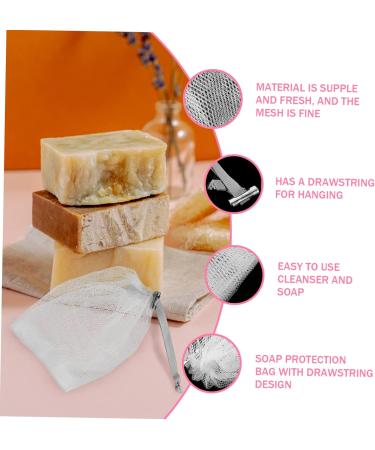 PLAFOPE 8pcs Soap Mesh Bag Soap Scrubber Pouch Drawstring Soap Pouch Foam Mesh Bag for Shower Bath Fabric 14x10cm Dark Grey - Buy Online on GoSupps.com