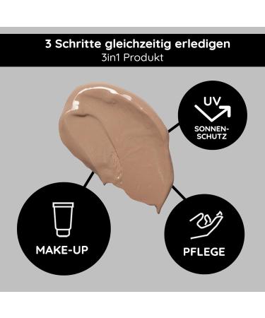 Silicone-Free BB Cream Medium SPF 12 - All Skin Types Sensitive Skin - 75ml Makeup & UV Protection with Zinc Vitamin E & Almond Oil - Buy Online on GoSupps.com