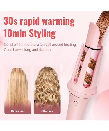 Hair Curling Wand 1.25 Inch Hair Wand Curling Iron with 4 Temps Instant Heat Auto Curler for Long Hair Pink - Buy Online on GoSupps.com