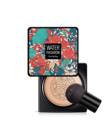 Mushroom Head Air Cushion Foundation CC Cream Natural Moisturizing Oil Control Concealer Facial Blemish Concealer Foundation for Women Girls